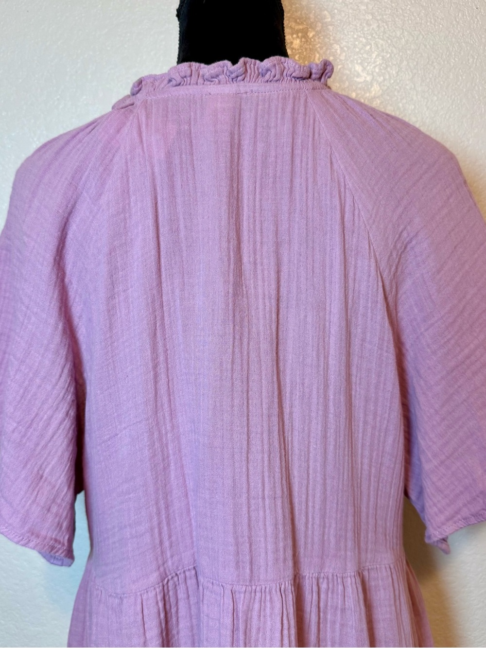 NWT Old Navy Split-Neck Crinkle Gauze Mini Swing Dress Lilac Size Large - Picture 9 of 14